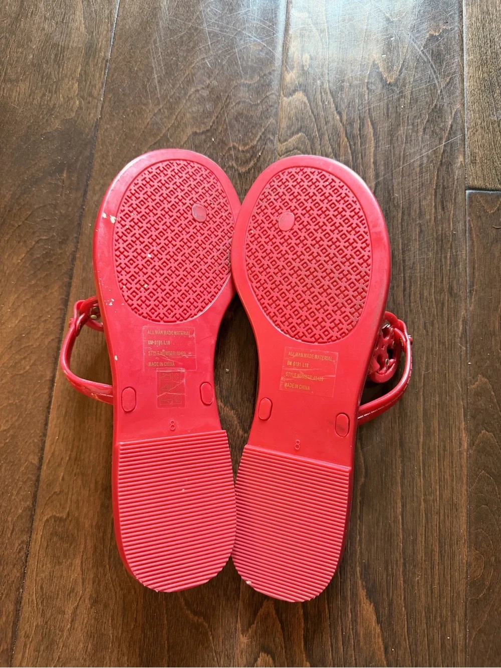 Tory Burch Bright Red Jelly Miller Thong Sandals